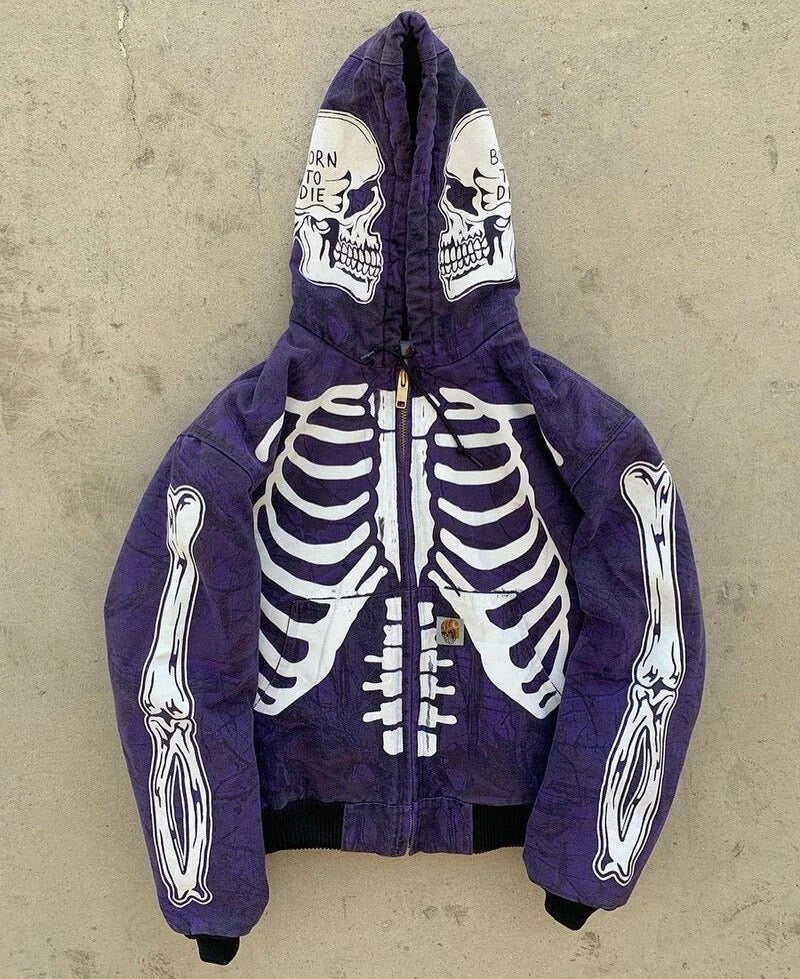 Skeleton Full Zip Hoodie (5 Colors)