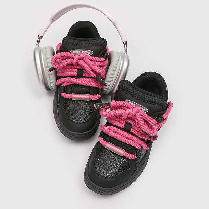 Fat Laces Shoes Black and Pink